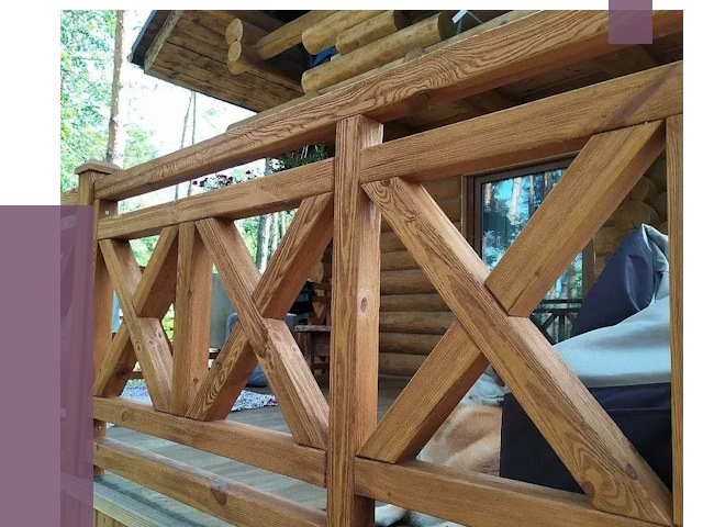 Деревянные перила под ключ в Нальчике от 7772 руб. 