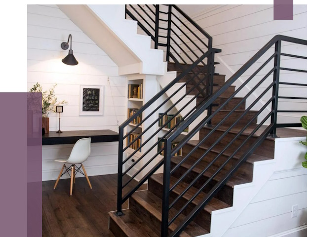 Перила для лестницы в доме в Нальчике от 7513 руб. — ПРОЛЁТ-Нль