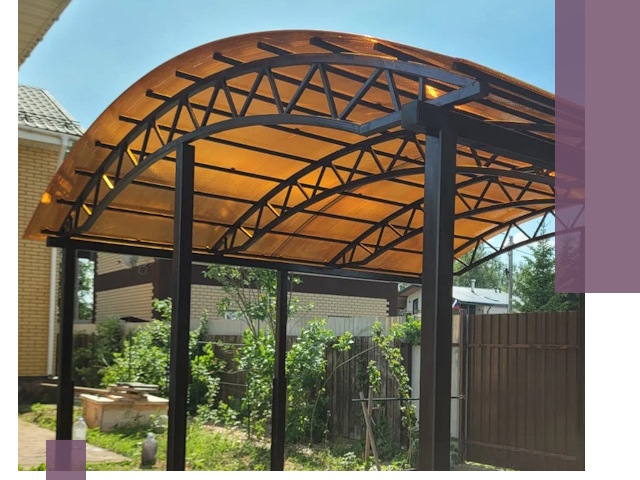 Изготовление навесов под ключ в Нальчике из качественных материалов