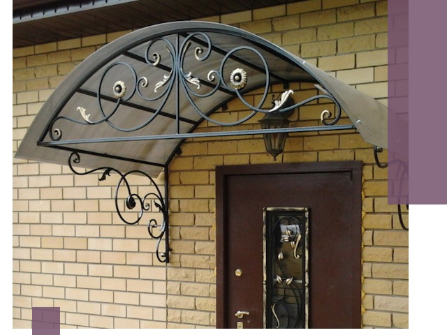 Изготовление козырьков из металла под ключ в Нальчике