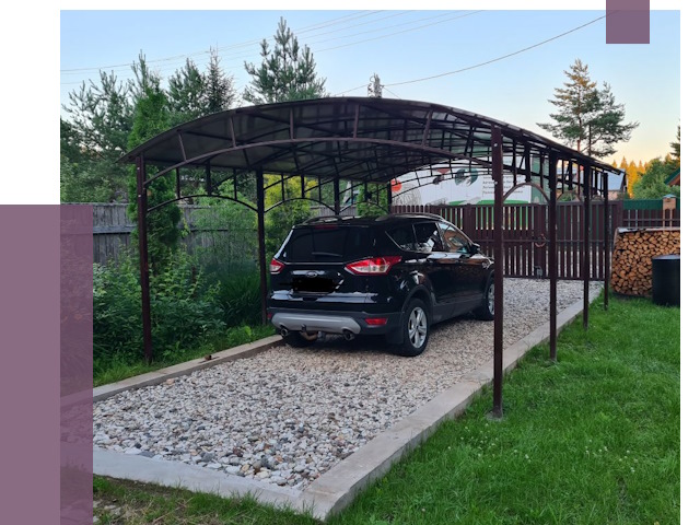 Навесы для автомобиля в Нальчике от 13316 руб.  | ПРОЛЁТ-Нль