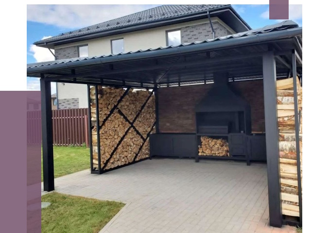 Навесы для барбекю в Нальчике от 12902 руб. под ключ | ПРОЛЁТ-Нль