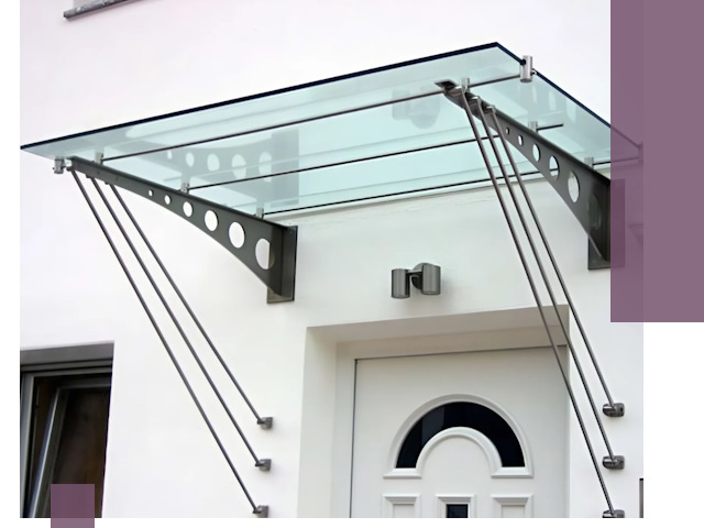 Козырьки над входом под ключ в Нальчике — изготовление и монтаж