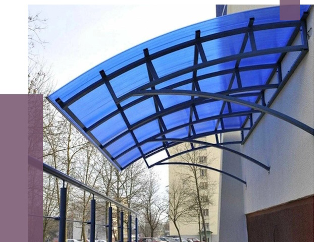 Козырьки из поликарбоната в Нальчике от 4352 руб. под ключ | ПРОЛЁТ-Нль