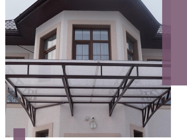 Козырьки из поликарбоната под ключ в Нальчике