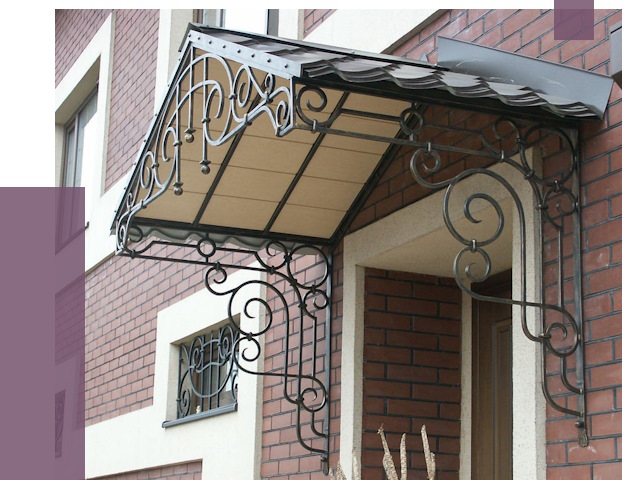 Двускатные козырьки в Нальчике под ключ от 12954 руб.