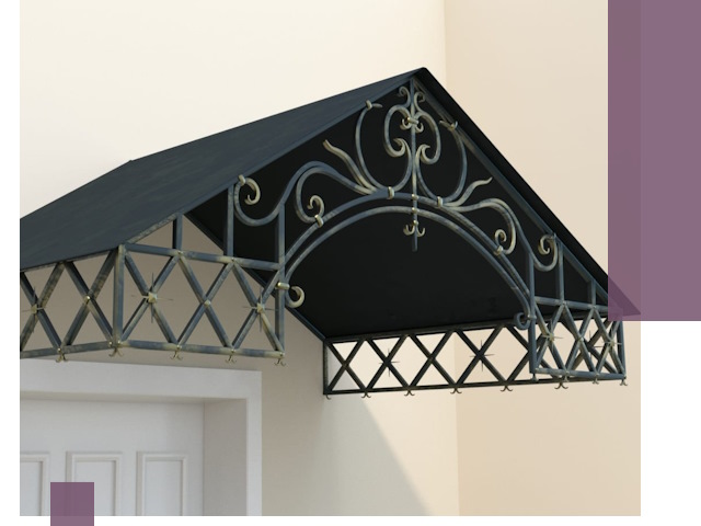 Двускатные металлические козырьки под ключ в Нальчике