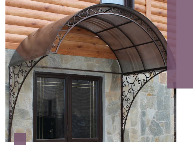 Арочные козырьки под ключ в Нальчике: изготовление и монтаж